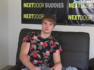 Sixpack casted jock masturbates on the couch